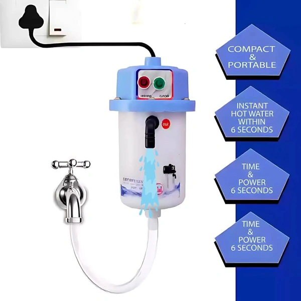 OMAX Instant Water Geyser | 1 Litre Portable Electric Water Heater for Kitchen & Bathroom | Mini Instant Geyser with Energy-Saving Features(2554)