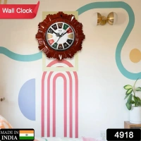 WALL CLOCK 25*25 CM, Wooden Look Round Wall Clock - Battery Operated, Easy-to-Read, Plastic Design for Home/Office(2104)
