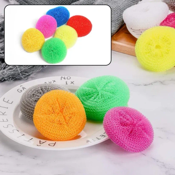 6PCS NYLON SCRUBBER,Plastic Scrubber Round Nylon Scrubbers (Pack of 6)(2128)