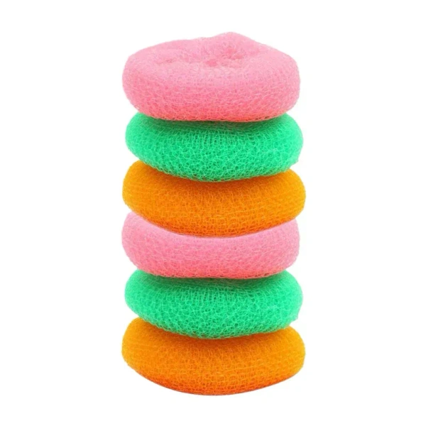 6PCS NYLON SCRUBBER,Plastic Scrubber Round Nylon Scrubbers (Pack of 6)(2128)
