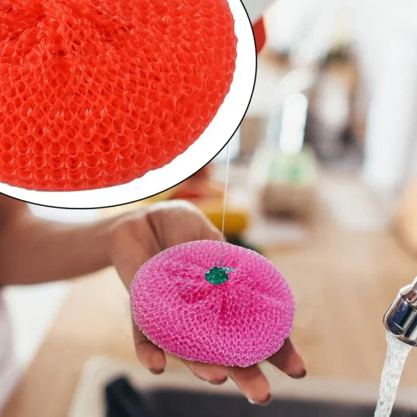 6PCS NYLON SCRUBBER,Plastic Scrubber Round Nylon Scrubbers (Pack of 6)(2128)