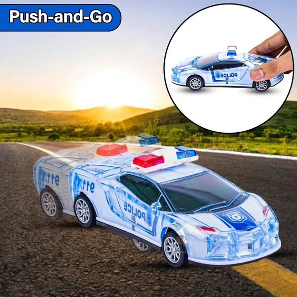 POLICE CAR, City Guard Police Car Toy for Kids | Battery Operated Push & Go Car with Lights and Music(969)