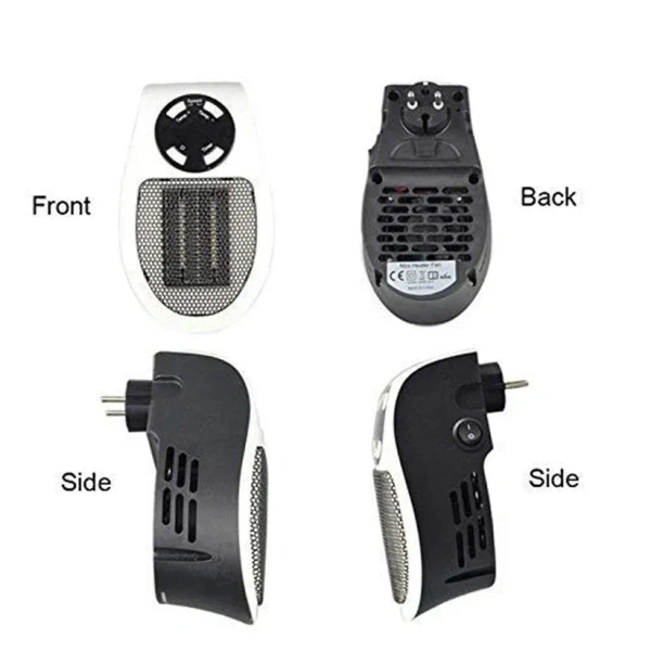 ELE. HEATER WITH REMOTE, Portable 500W Mini Electric Heater with Adjustable Temperature (15–30°C), PTC Ceramic Heating, LED Display, Timer & Overheat Protection – Compact Plug-In Wall Heater for Home & Travel(2671)