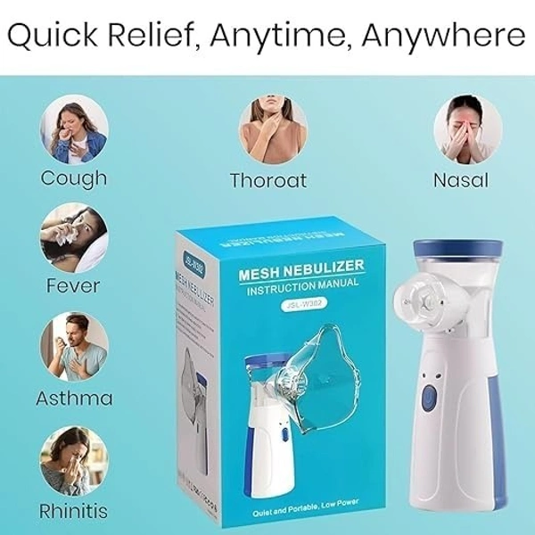 MESH NEBULIZER, Portable Nebulizer Machine for Adults & Kids | Handheld Mesh Nebulizer for Travel, Home Use & Breathing Relief(2427)