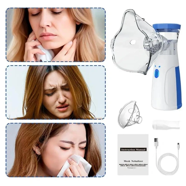 MESH NEBULIZER, Portable Nebulizer Machine for Adults & Kids | Handheld Mesh Nebulizer for Travel, Home Use & Breathing Relief(2427)