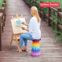 FOLDING STOOL, Portable Telescopic Folding Stool | Adjustable Lightweight Retractable Chair for Camping, Travel & Outdoor Use(2647)