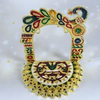 BAL GOPAL GOLDEN JHULA, Premium Bal Gopal Jhula | Decorative Swing Sihasan for Home & Office Temple Décor(2488)