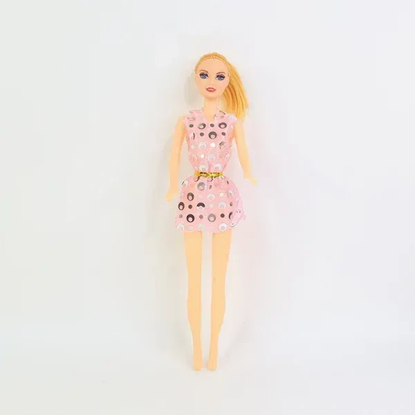 FASHION DOLL TOY, Premium Fashion Doll with Polka-Dot Dress & Stylish Belt – Collectible Toy for Kids (1 Pc)(2596)