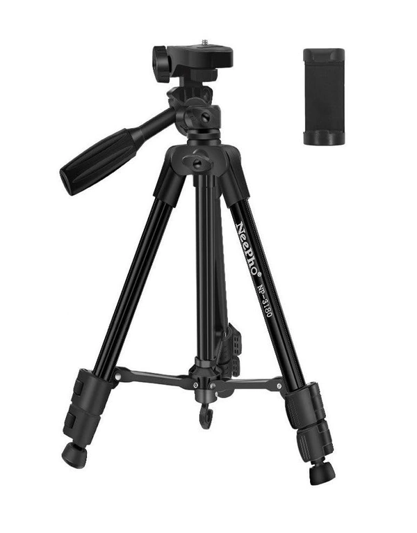 TRIPOD 3180, NeePho NP-3180 Professional Tripod for Mobile & DSLR | 1360mm Height, 360° Rotation, Quick Release Plate, Universal 1/4'' Screw | ABS+PC Heavy Duty Camera Stand, Foldable 500mm(2733)