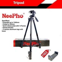 TRIPOD 3180, NeePho NP-3180 Professional Tripod for Mobile & DSLR | 1360mm Height, 360° Rotation, Quick Release Plate, Universal 1/4'' Screw | ABS+PC Heavy Duty Camera Stand, Foldable 500mm(2733)