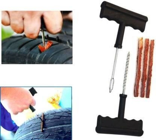 TYRE REPAIR KIT, Tubeless Tyre Puncture Repair Kit – Heavy Duty Emergency Tyre Patch Kit for Car & Bike(173)