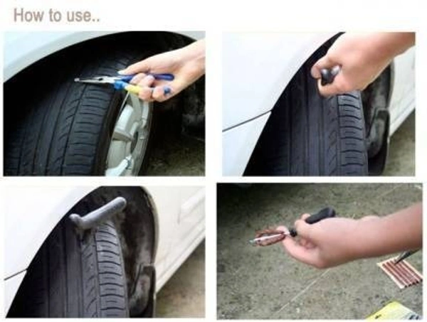 TYRE REPAIR KIT, Tubeless Tyre Puncture Repair Kit – Heavy Duty Emergency Tyre Patch Kit for Car & Bike(173)