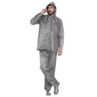 RAINCOAT NANO F, Rain Coat for Men Waterproof Raincoat with Pants Polyester Reversible Double Layer Rain Coat For Men Bike Rain Suit Rain Jacket Suit Inner - Gray