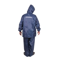 L SIZE RAINCOAT REVERSIBLE,Rain Coat for Men Waterproof Raincoat with Pants Polyester Reversible Double Layer Rain Coat For Men Bike Rain Suit Rain Jacket Suit Inner(1112) - L Size, Blue