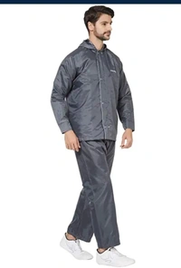 RAINCOAT NANO F, Rain Coat for Men Waterproof Raincoat with Pants Polyester Reversible Double Layer Rain Coat For Men Bike Rain Suit Rain Jacket Suit Inner - Gray