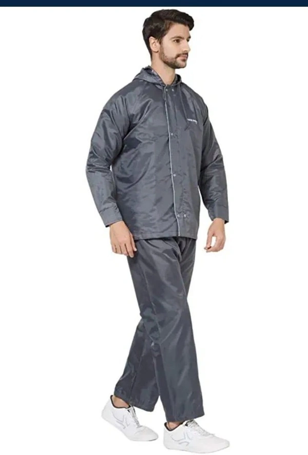 RAINCOAT NANO F, Rain Coat for Men Waterproof Raincoat with Pants Polyester Reversible Double Layer Rain Coat For Men Bike Rain Suit Rain Jacket Suit Inner - Gray