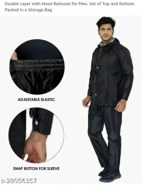 RAINCOAT NANO F, Rain Coat for Men Waterproof Raincoat with Pants Polyester Reversible Double Layer Rain Coat For Men Bike Rain Suit Rain Jacket Suit Inner - Gray