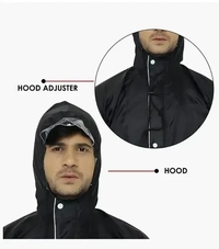 L SIZE RAINCOAT REVERSIBLE,Rain Coat for Men Waterproof Raincoat with Pants Polyester Reversible Double Layer Rain Coat For Men Bike Rain Suit Rain Jacket Suit Inner(1112) - L Size, Black