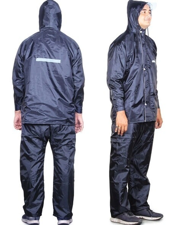 L SIZE RAINCOAT REVERSIBLE,Rain Coat for Men Waterproof Raincoat with Pants Polyester Reversible Double Layer Rain Coat For Men Bike Rain Suit Rain Jacket Suit Inner(1112) - L Size, Blue