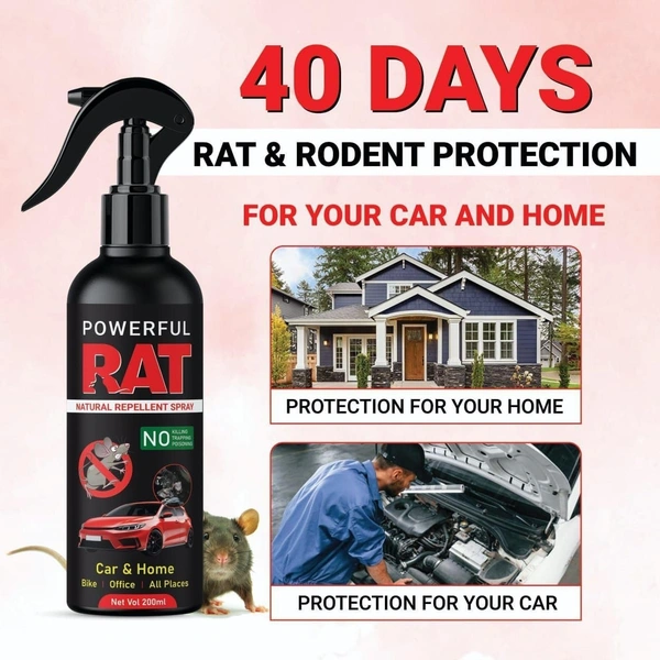 RAT REPELLENT SPRAY, No Entry Rat Repellent Spray for Car & Home | Odour-Free Rodent Repellent Spray 250ml – Protects Cars, Bikes & Offices(2656)