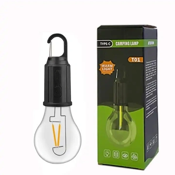 CAMPING LAMP, Rechargeable Camping Hanging Bulb – Warm Light with 3 Modes, Tent Lamp for Hiking, Backpacking, Emergency & Outdoor Decoration(2037)