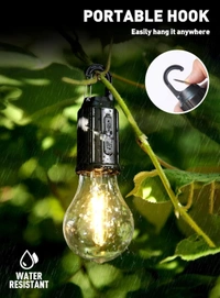 CAMPING LAMP, Rechargeable Camping Hanging Bulb – Warm Light with 3 Modes, Tent Lamp for Hiking, Backpacking, Emergency & Outdoor Decoration(2037)