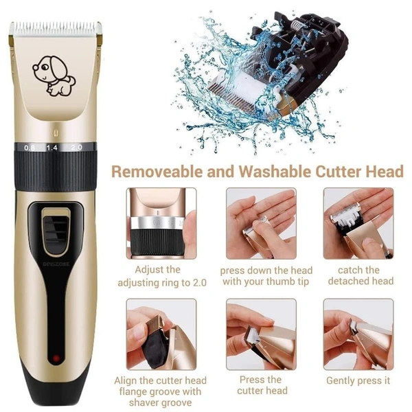 PET HAIR TRIMMER, Pet Grooming Kit Dog & Cat Hair Clipper | Gold Pet Hair Trimmer with Adjustable Combs for Safe & Easy Grooming(2800)