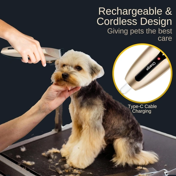 PET HAIR TRIMMER, Pet Grooming Kit Dog & Cat Hair Clipper | Gold Pet Hair Trimmer with Adjustable Combs for Safe & Easy Grooming(2800)