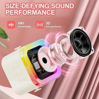 KARAOKE SPEAKER MIC, Karaoke Machine for Kids Adults, Mini Portable Blue-Tooth Karaoke Speaker with Wireless Microphone and Dynamic Lights Birthday Gift Home Outdoor Travel   (2317)      
