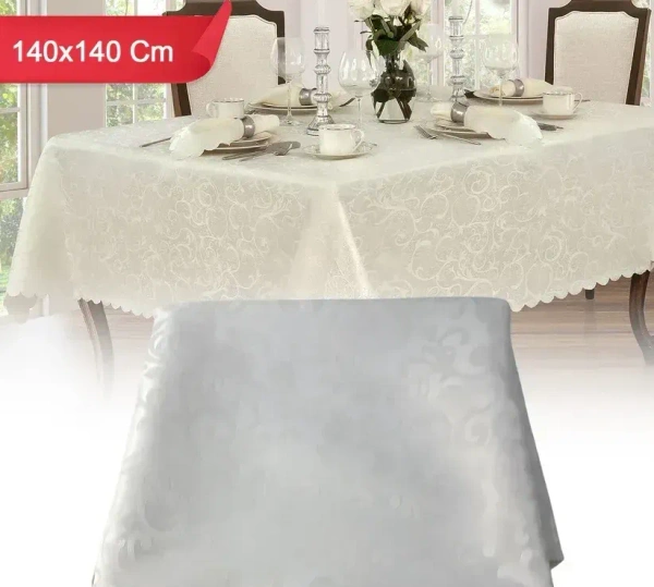 TABLE CLOTH 140X140 CM, Elegant Table Cloth 140x140 cm – Waterproof & Stain-Resistant Dining Table Cover(2157)