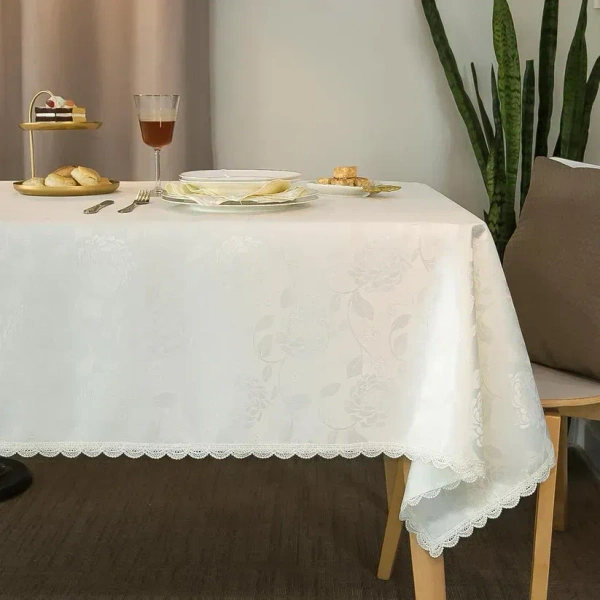 TABLE CLOTH 140X140 CM, Elegant Table Cloth 140x140 cm – Waterproof & Stain-Resistant Dining Table Cover(2157)