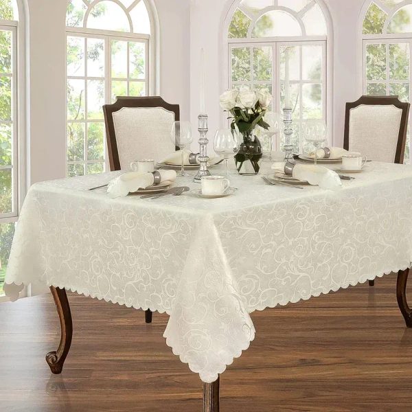 TABLE CLOTH 140X140 CM, Elegant Table Cloth 140x140 cm – Waterproof & Stain-Resistant Dining Table Cover(2157)