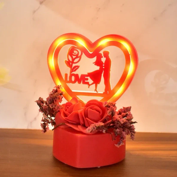 LOVE COPLE SHOWPIECE, Romantic Couple Love Showpiece with LED Light – Cute Decorative Gift for Home & Couples(2571)