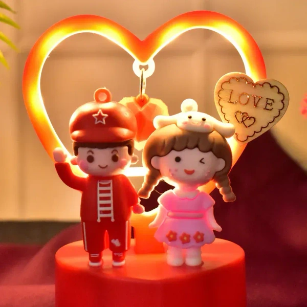 LOVE COPLE SHOWPIECE, Romantic Couple Love Showpiece with LED Light – Cute Decorative Gift for Home & Couples(2571)