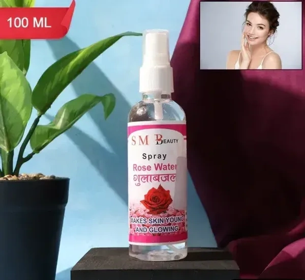 ROSE WATER SPRAY, Pure Rose Water Spray for Face & Skin | Natural Hydrating Toner & Refreshing Mist for Glowing Skin – 100ml(2675)