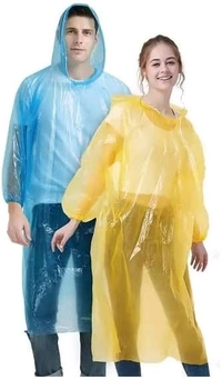 5PCs Pocket Raincoat Unisex Disposable Rain Card for Emergency Use Waterproof with Smallest Pocket Size| Easy to Carry & and Reusable 2 3 time wear Thin Plastic Multi Color Free Size SET OF 5 (1735)