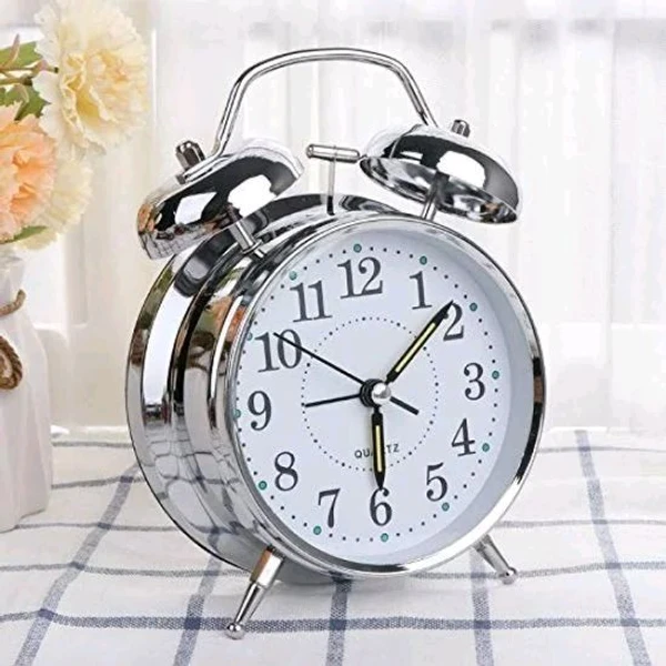 13CM SILVER ALARM CLOCK 13 CM Twin Bell Silver Alarm Clock Home Improvement