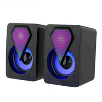2PCS DESKTOP SPEAKER RGB Desktop Speakers, Plug, and Play USB Powered Speaker (2 Pc Set) (1625)