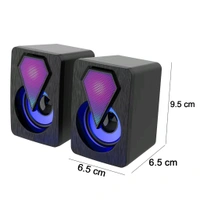 2PCS DESKTOP SPEAKER RGB Desktop Speakers, Plug, and Play USB Powered Speaker (2 Pc Set) (1625)