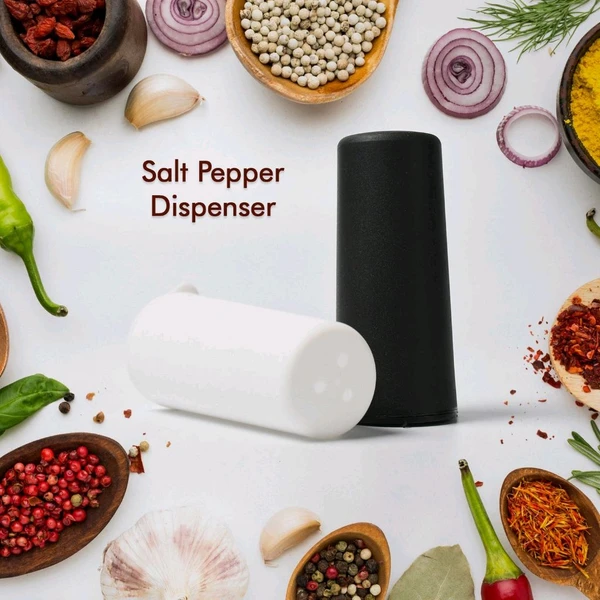 2PCS SOLT DISPENSER Salt Pepper Dispenser Dining Table Spice Storing Use & New Look Dispenser For Home & Hotel Use (2 Pcs Set)