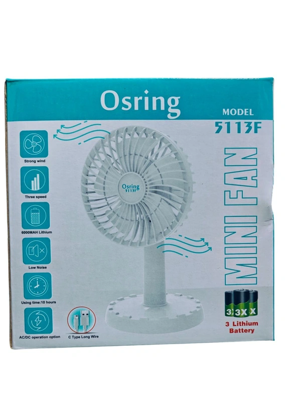 ROTED FAN Mini USB Rechargeable Rotating Cool Fan Osring 5113F (1734)