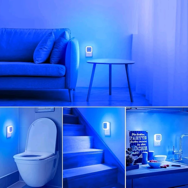 AUTOMATIC SENSOR LIGHT  Smart Night Lamp with Automatic Sensor Smart Led Night Lamp Ideal for Bedroom and Livingroom Decor - Blue