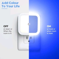 AUTOMATIC SENSOR LIGHT  Smart Night Lamp with Automatic Sensor Smart Led Night Lamp Ideal for Bedroom and Livingroom Decor (1821) - Blue