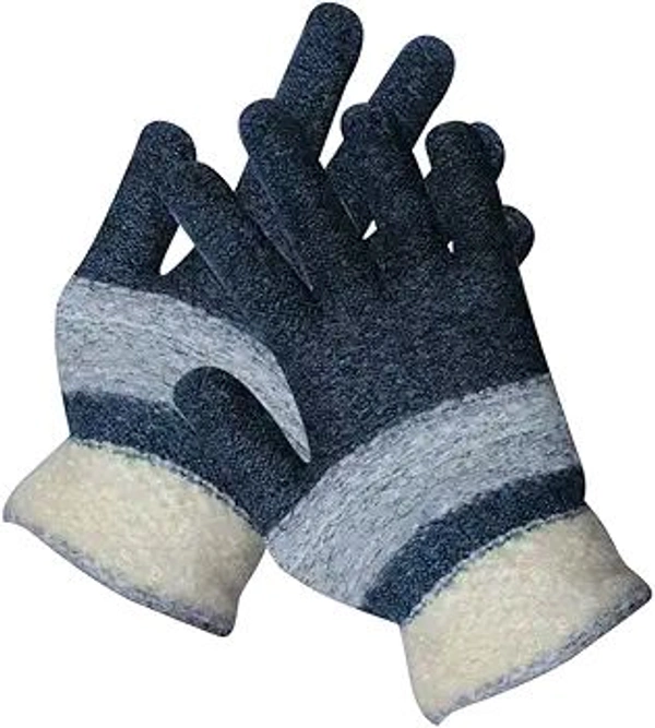 SPORT HAND GLOVES WOOLEN HAND GLIVES  Men's Woolen Striped Gloves S-02 (Black;Free Size)