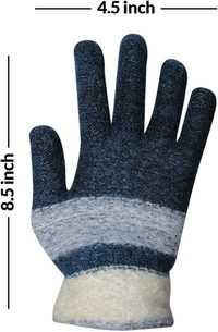 SPORT HAND GLOVES WOOLEN HAND GLIVES  Men's Woolen Striped Gloves S-02 (Black;Free Size) (698)