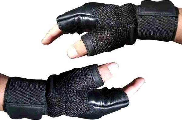 CUT HAND GLOVES Palm SUPPORT GRIP   Leather Gym Gloves for Weight Lifting Gloves, Exercise Gloves for Powerlifting, Cross Training, Workout, Best for Men & Women (1870)