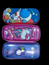 PENCIL POUCH  Material Pencil Pouch for Kids | Different Space Astronot Print | Multi-Color Shade in Color | Improve Your Stationer Class | Price for 1pc | Available in Mix Design (1880)