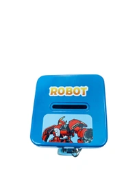 METAL PIGGY BANK SMALL Metal Piggy Bank  Small Square Design, Secure Savings Box (1881)