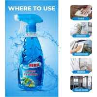 GLASS CLEANER FARIL GLASS CLEANER 500 Ml,  Faril Glass Cleaner – 500ml Streak-Free Shine for Windows & Surfaces (1904) - Blue