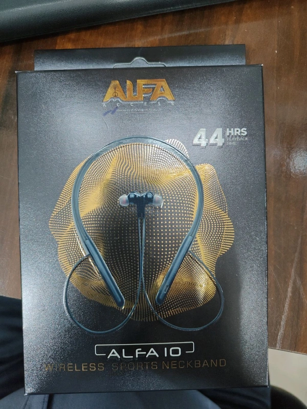 NECKBAND ALFA10 ALFAACCESS (Alfa-10) Neckband Earphones, Wireless Sports Neckband, Blutooth Neckband with Mic, Active Noise Cancellation, Up to 44Hrs Playtime. (1831)